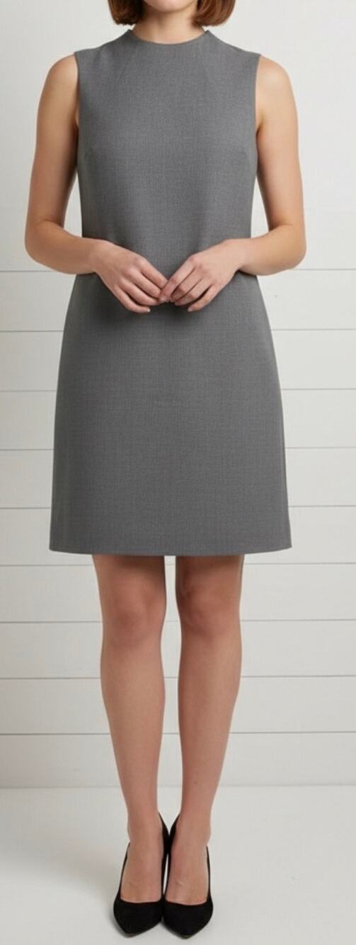 Alice + Olivia Classics Shift Dress Gray Sleeveless High Neck Mini Length size 6